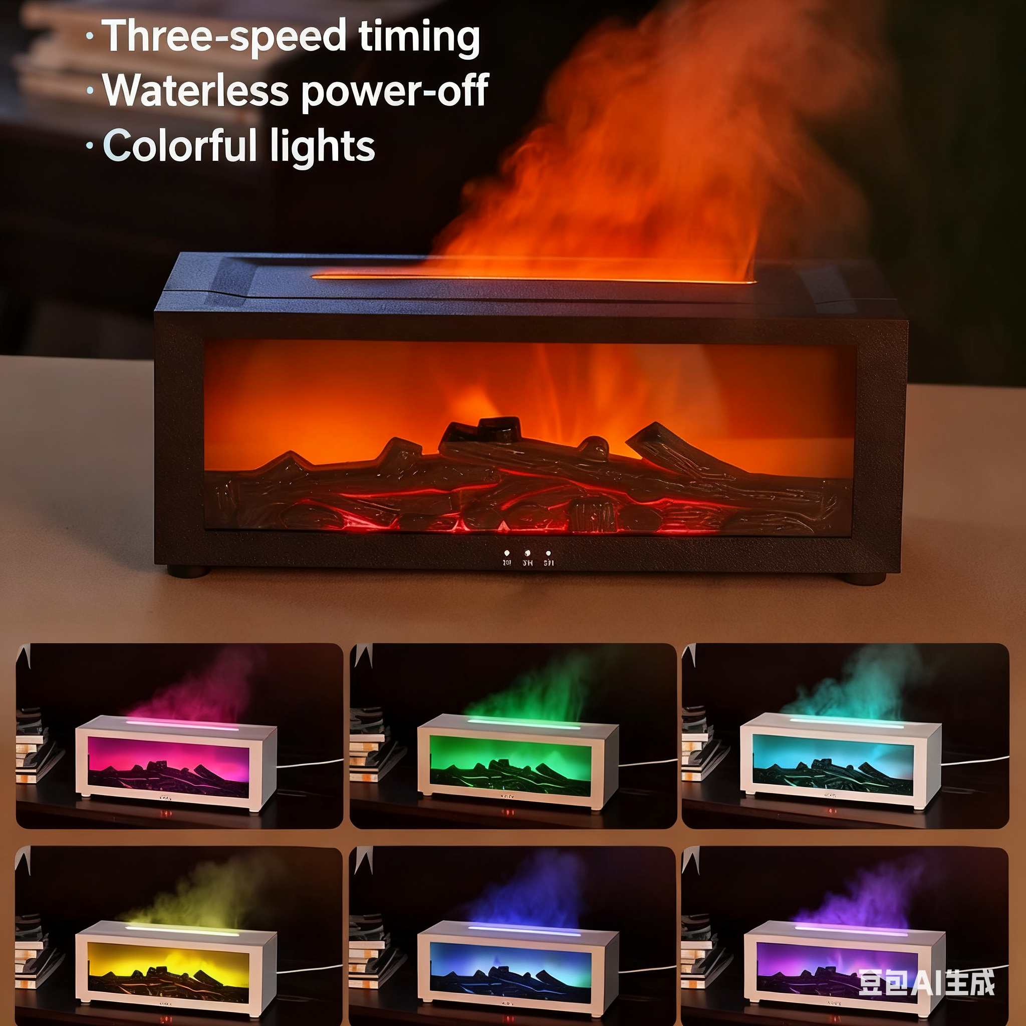 Multi-color fireplace